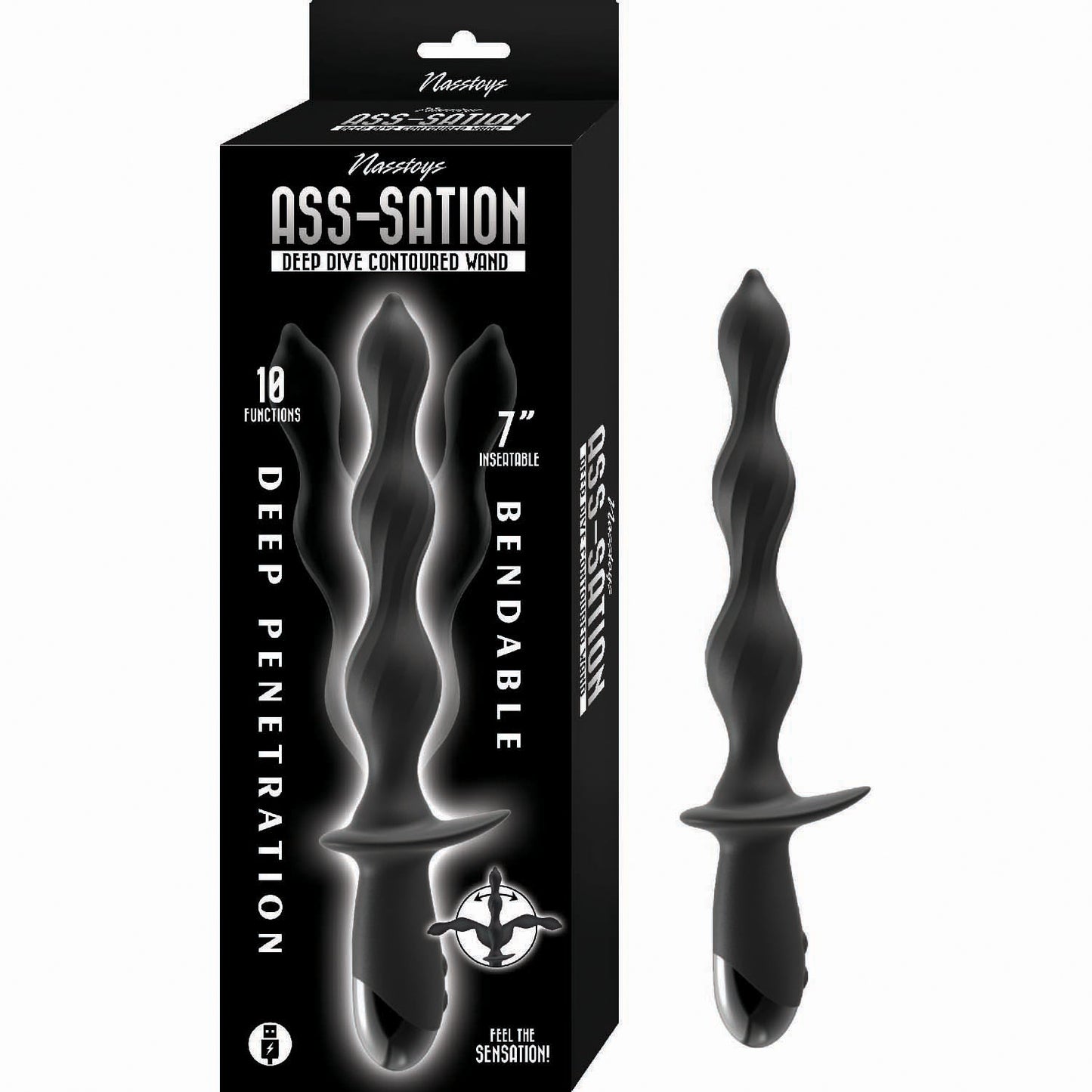 Ass-Sation Deep Dive Contoured Wand - Black