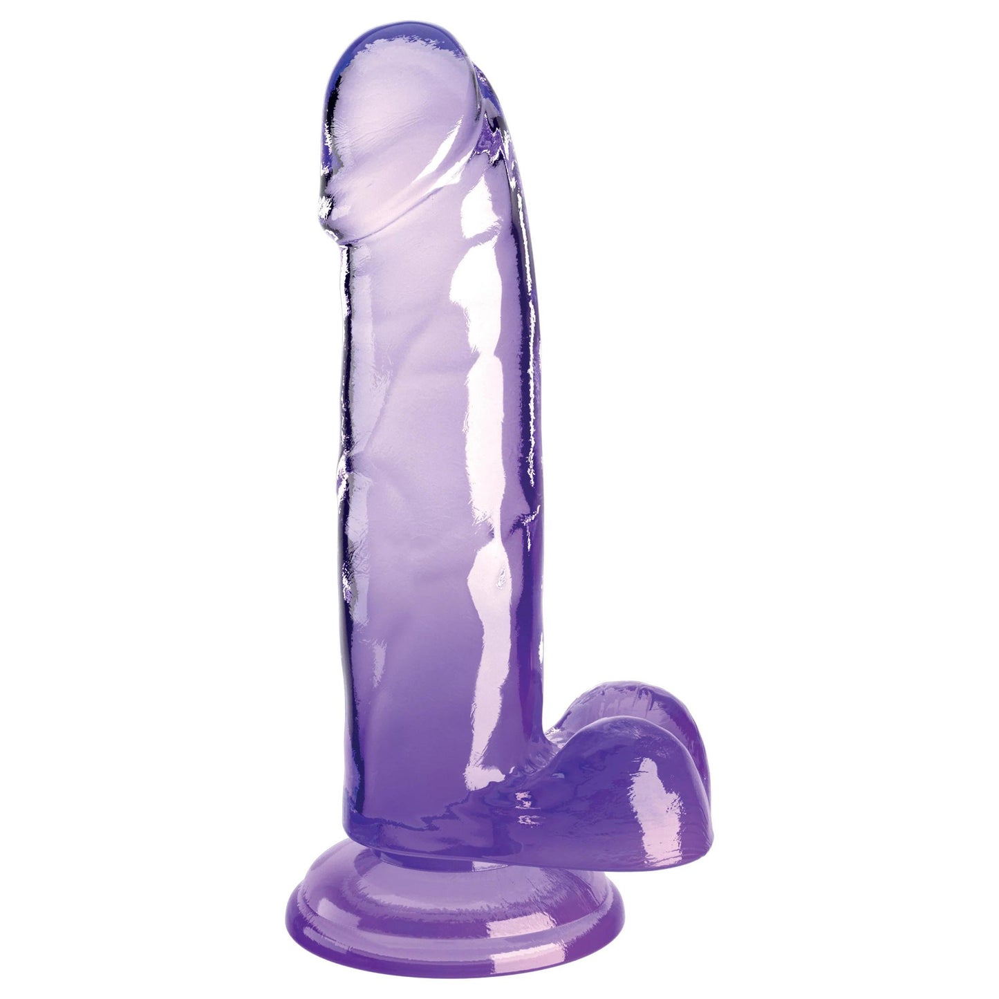 \"King Cock Clear 7 Inch With Balls - Purple PD5754-12\"