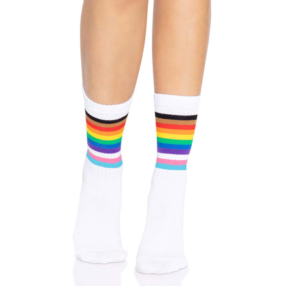 \"Pride Crew Socks - One Size - Rainbow LA-3014RNBOS\"