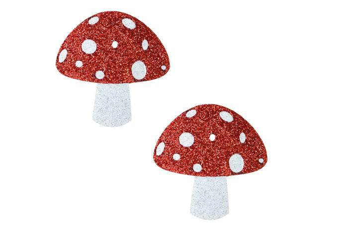 Almost Emoji Sparkly Red Shroom Nipple Cover Pasties NN-CM-SHR-NS