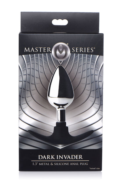 Dark Invader Metal and Silicone Anal Plug - Medium