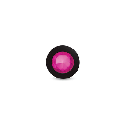 Gemma Pink Gem Black Silicone Plug - Large