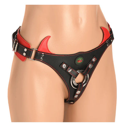 Horny Devil Strap-on Harness Red CC-AH549-RED