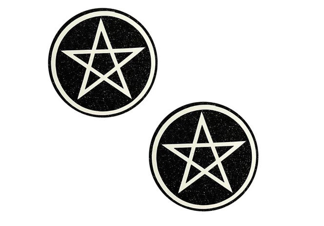 Wicca Black Glitter Nipple Cover Pasties NN-WHI-WIC