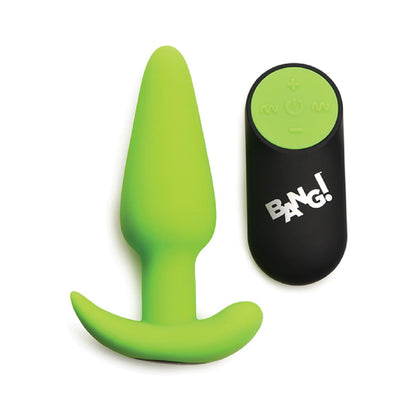 \"Glow in the Dark Butt Plug With Remote - Green BNG-AH459\"