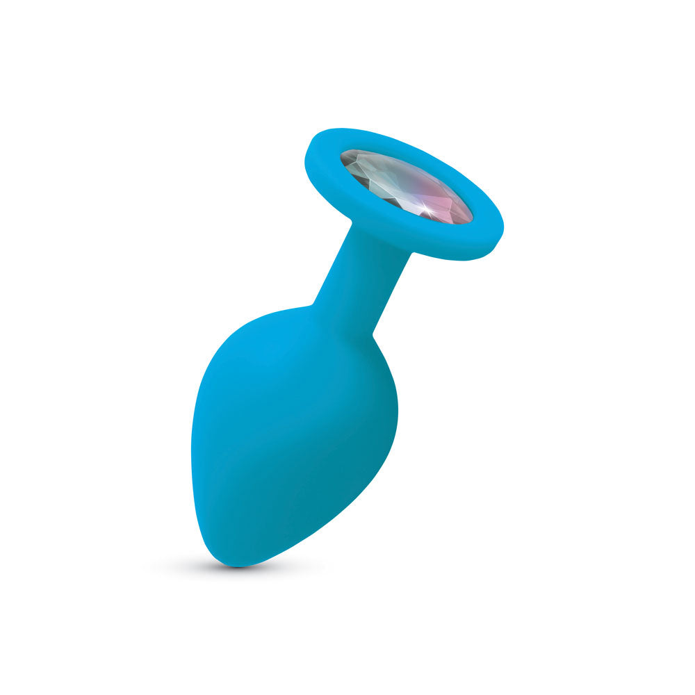 Gemma Clear Iridescent Gem Teal Silicone Plug - M VB-CC9165