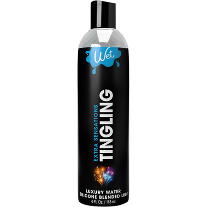 Wet Extra Sensations Tingling Water/silicone Blend Based Lubricant 4 Oz