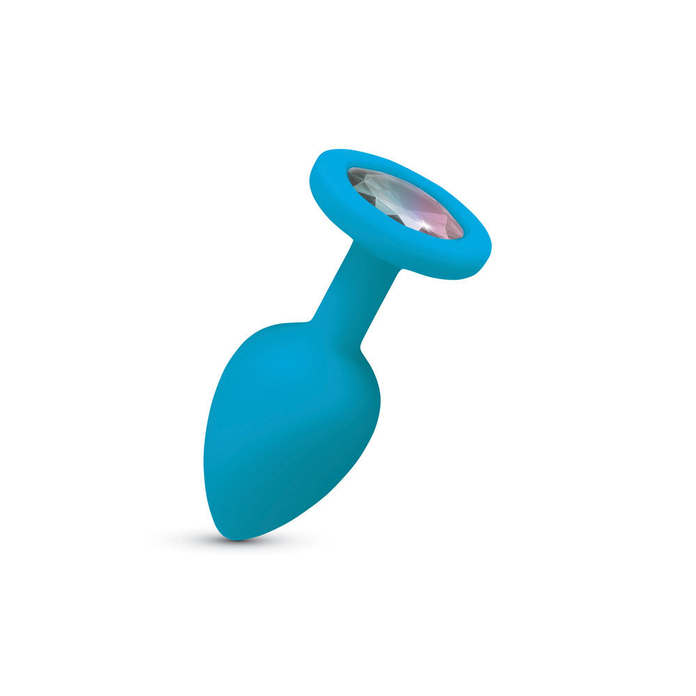 Gemma Clear Iridescent Gem Teal Silicone Plug - S VB-CC9164