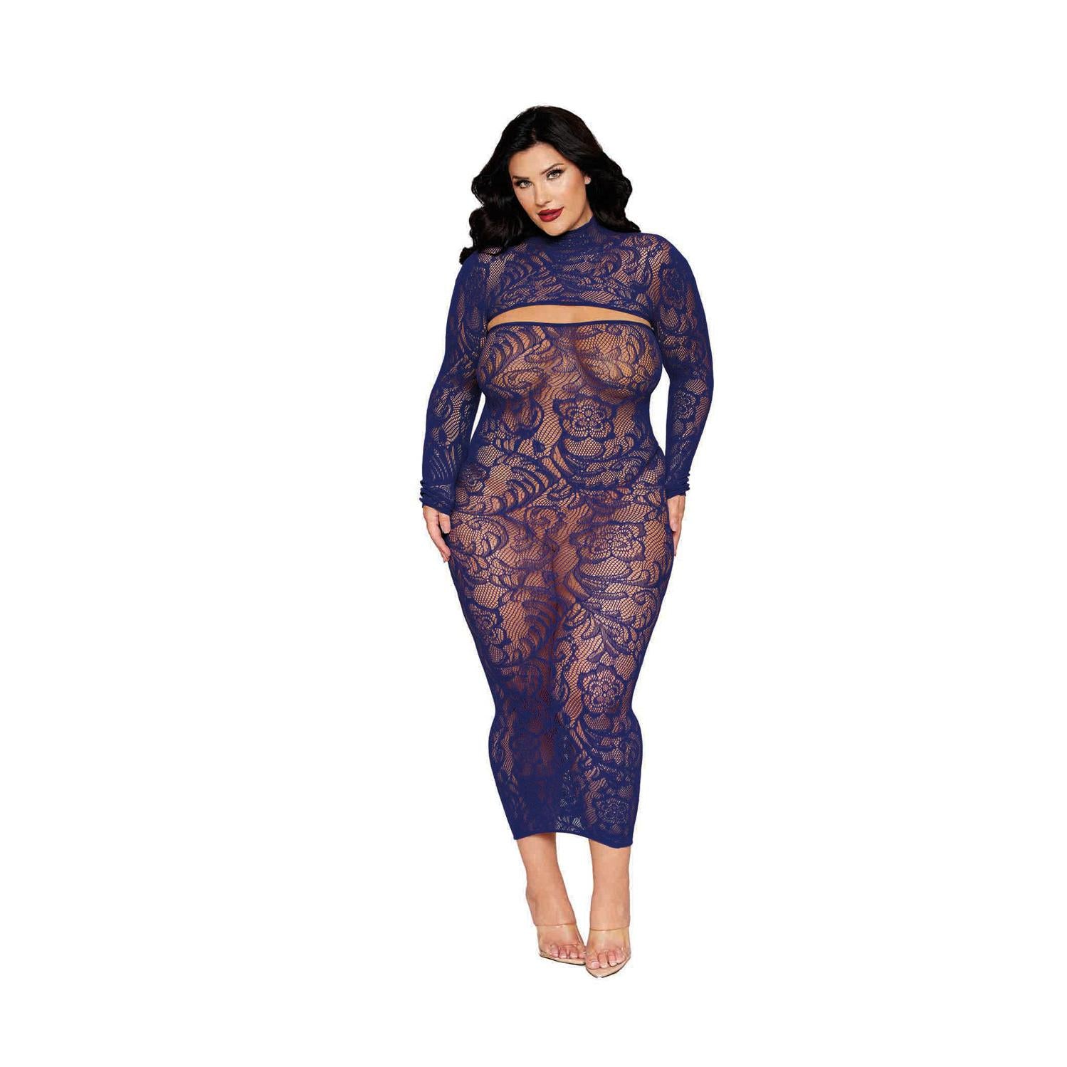 Bodystocking Gown and Shrug Dmnd - Queen - Eclipse DG-0525XBLQS