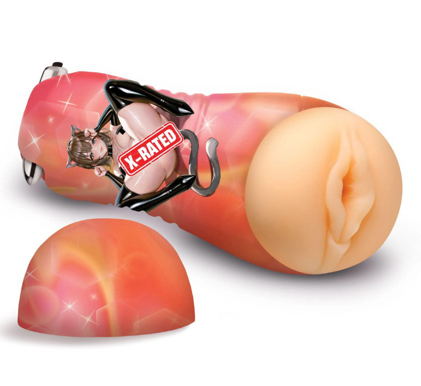Mochi the Cat Girl Vibrating Pussy Stroker - Beige HF-AH870