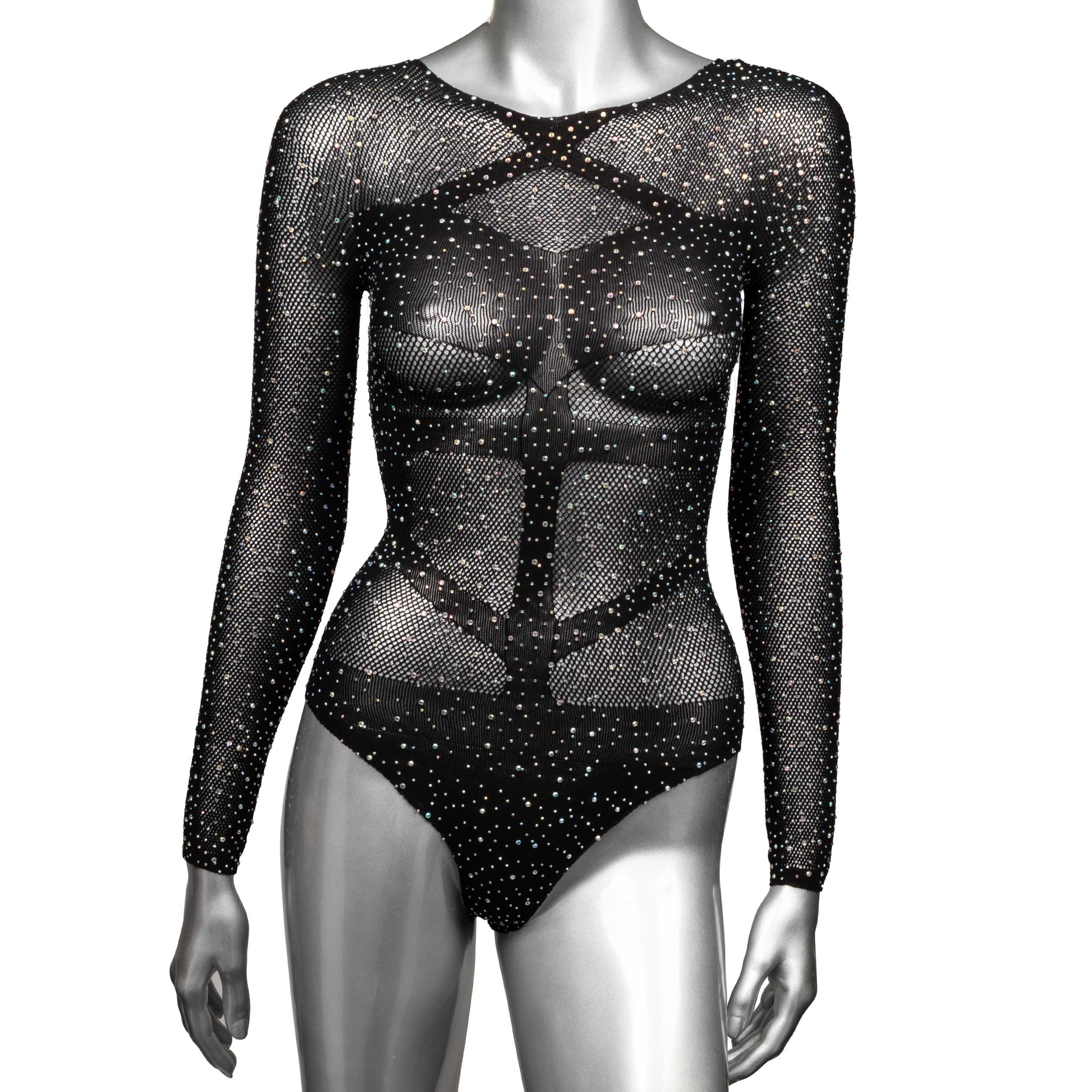 \"Radiance Long Sleeve Body Suit - Queen - Black SE3002163\"