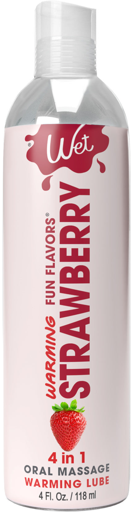 Wet Warming Fun Flavors - Strawberry - 4 in 1 Lubricant 4 Oz
