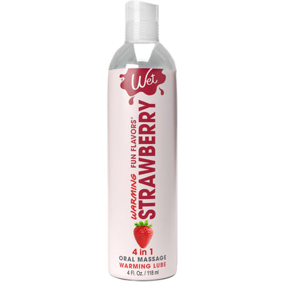 Wet Warming Fun Flavors - Strawberry - 4 in 1 Lubricant 4 Oz