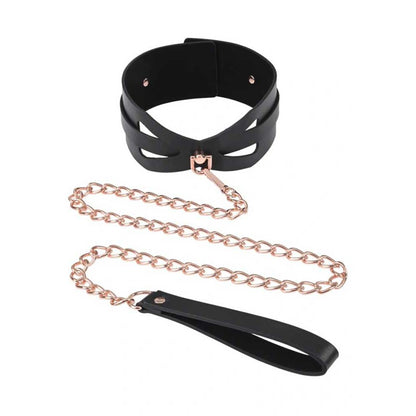 Brat Collar and Leash - Black / Rose Gold SS09841