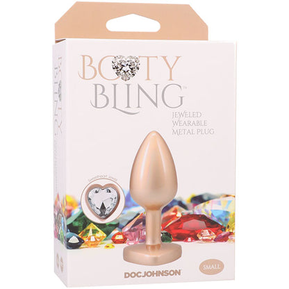 Booty Bling Metal Heart Plug - Small - Gold