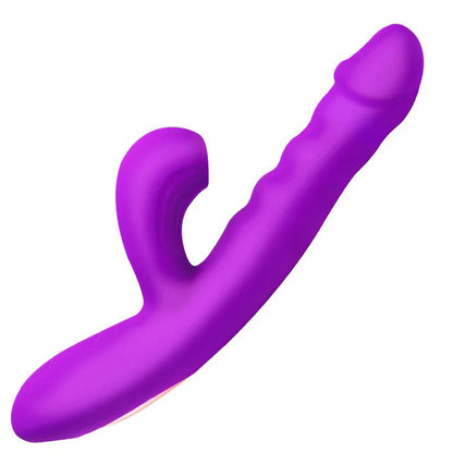 Thrusting and Sucking Rabbit Vibrator - Purple BNG-AH434