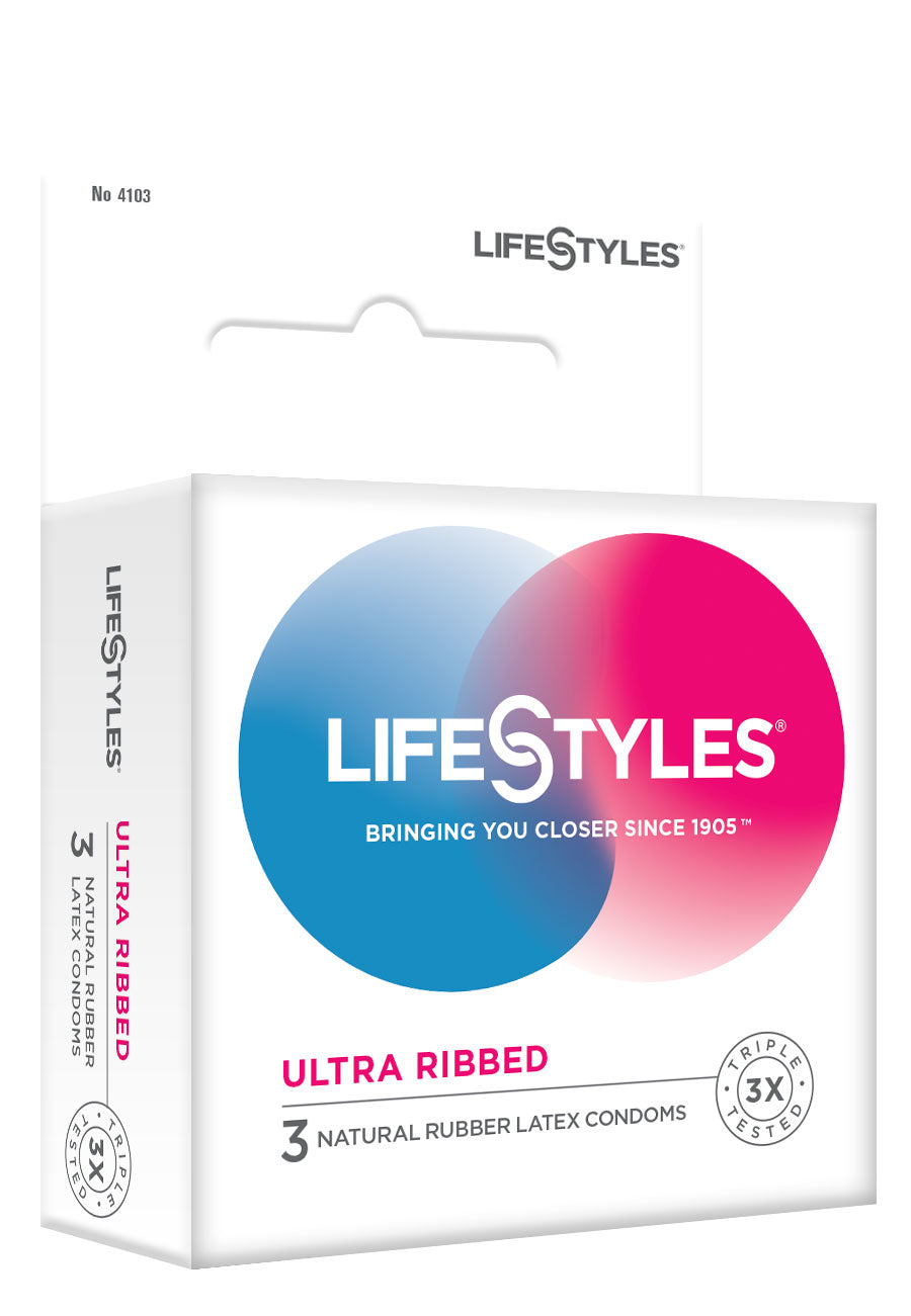 Lifestyles Pleasure Ribbed Condoms - 3 Pack