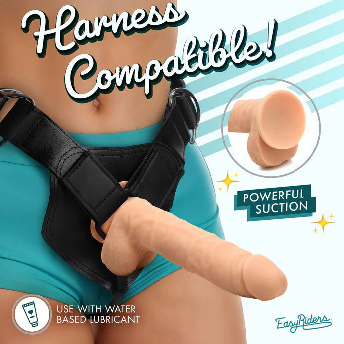 Easy Riders 7" Silicone Dildo With Balls - Light