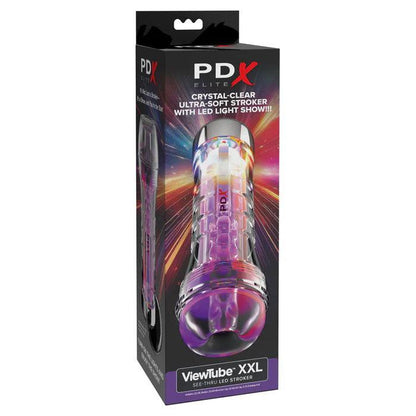 Pdx Elite Viewtube XXL See-Thru Ez-Grip Led Stroker - Clear