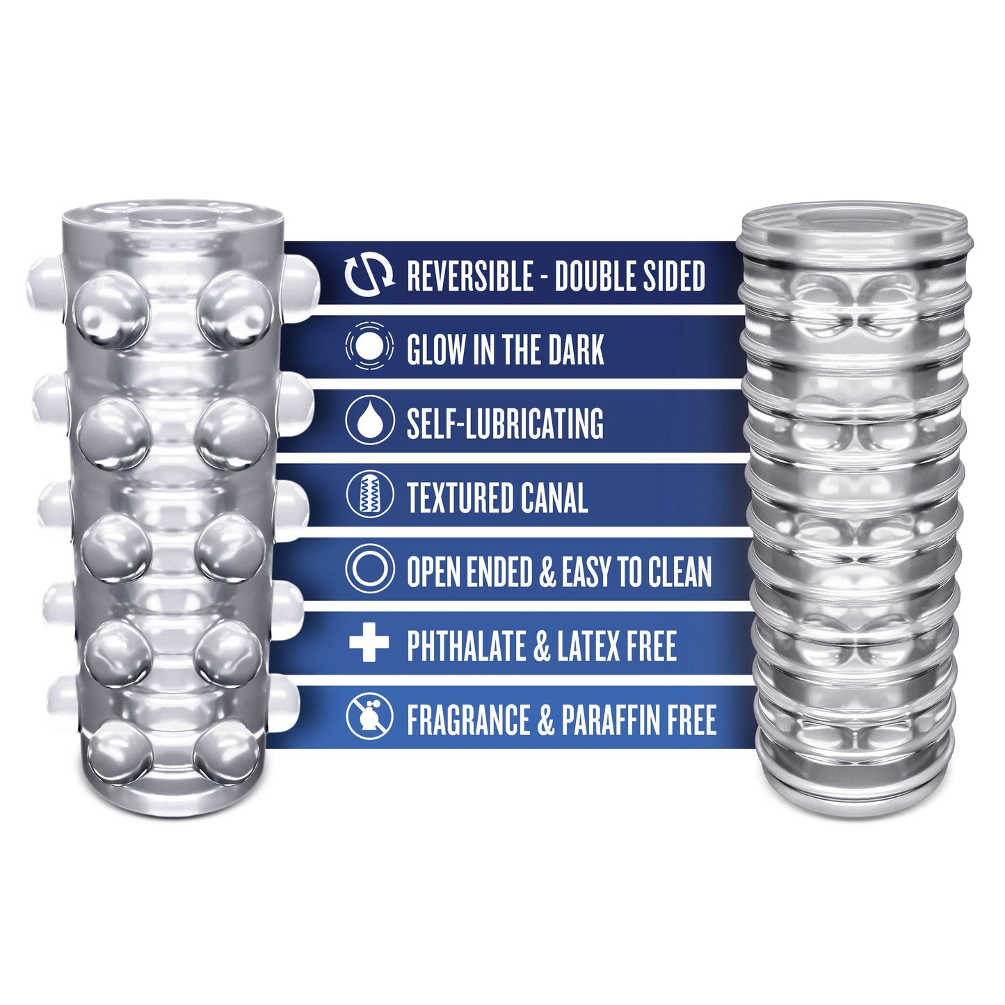 Rize - Swich - Glow in the Dark Self -Lubricating Stroker - Clear