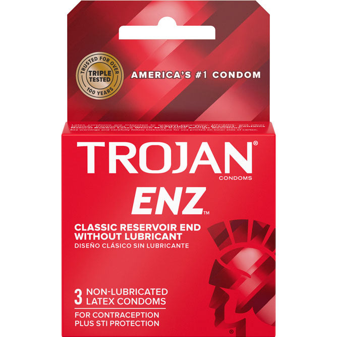 Trojan Enz Non-Lubricated Condoms - 3 Pack