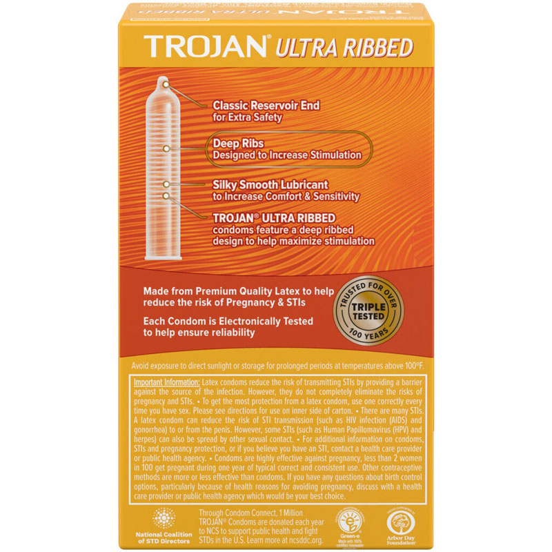 Trojan Stimulations Ulta Ribbed - 12 Pack