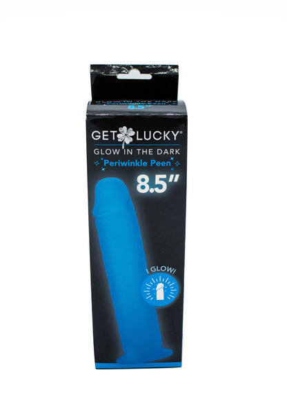 Glow in the Dk Periwinkle Peen Dildo 8.5