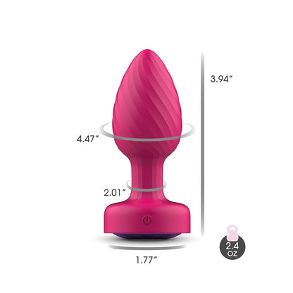 Twila Twirling Purple Gem Light Up Vibrating Plug With Pnk Heart Remote