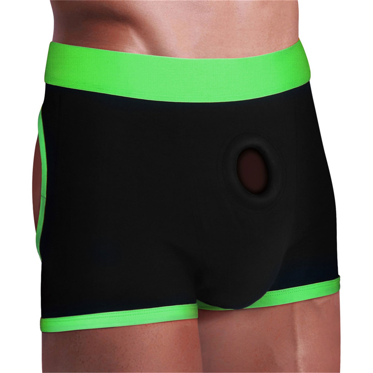 Strap on Boxer Shorts- Blk/grn M/l TMN-GL-5001