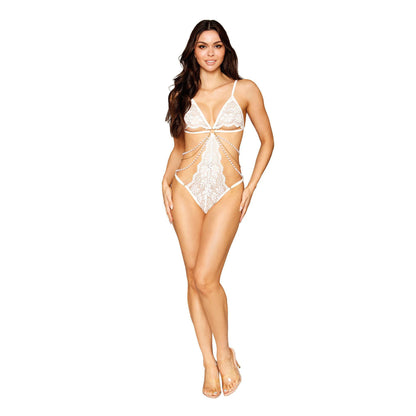 \"Pearls With Chain Teddy - One Size - White DG-13310WHTOS\"