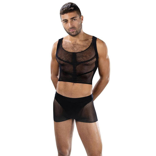 Fishnet Armor 2 Piece Set - Os - Black EV-BLE322