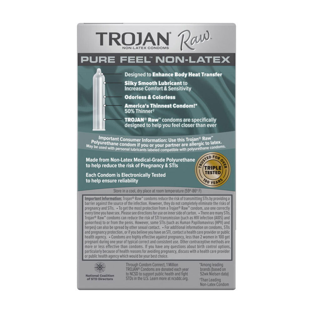 Trojan Raw Non-Latex 10 Pack