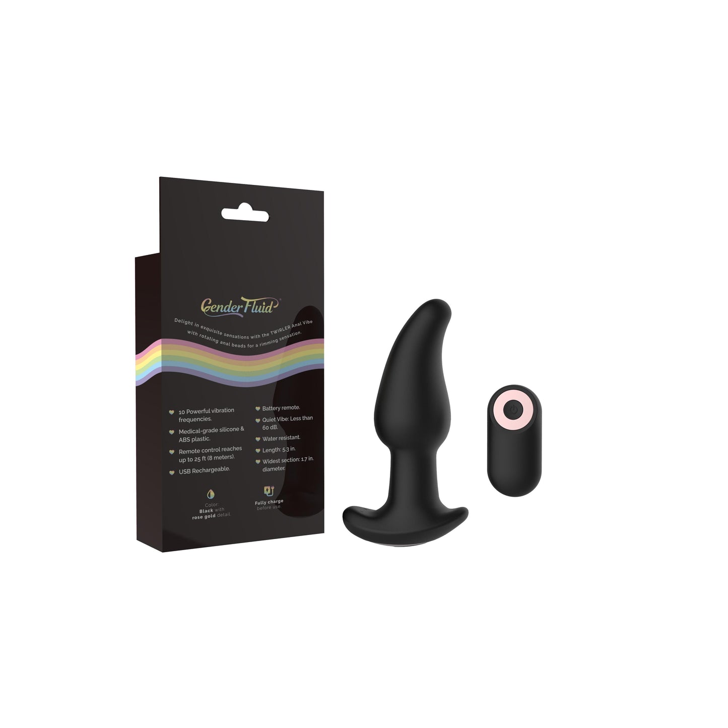 Gender Fluid Twirler Anal Vibe - Black