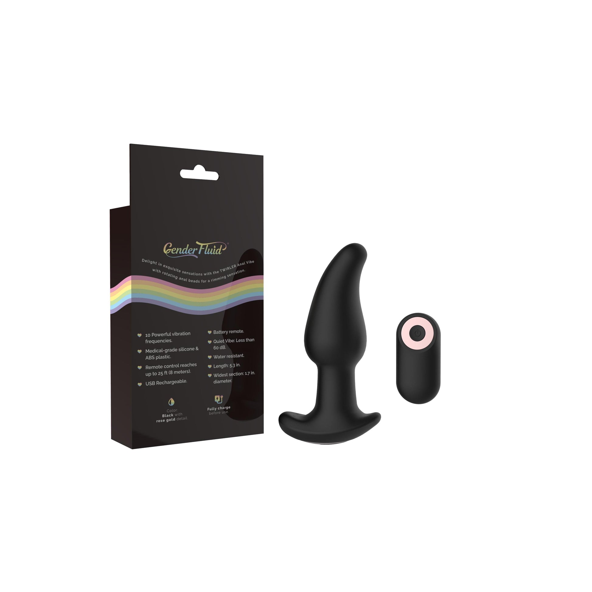 Gender Fluid Twirler Anal Vibe - Black