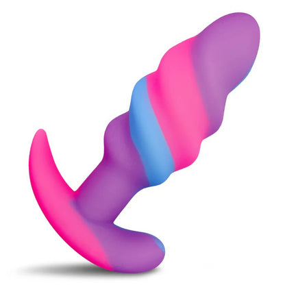 Unicorn Swirl Silicone Butt Plug - Small CC-AH706-SMALL