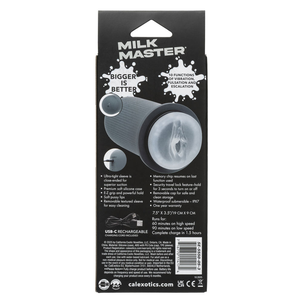 Milk Master Grip-N-Stroke Pussy - Grey