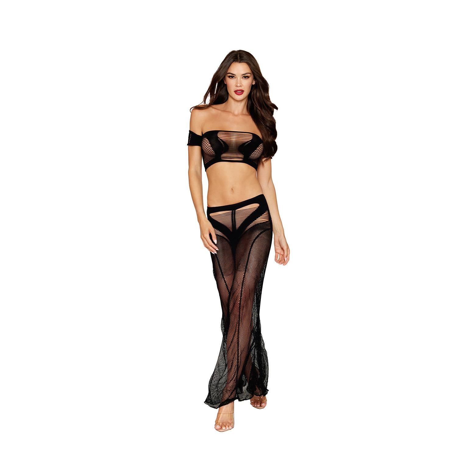 Bralette and Maxi Skirt Dmnd - One Size - Black DG-0527BKOS