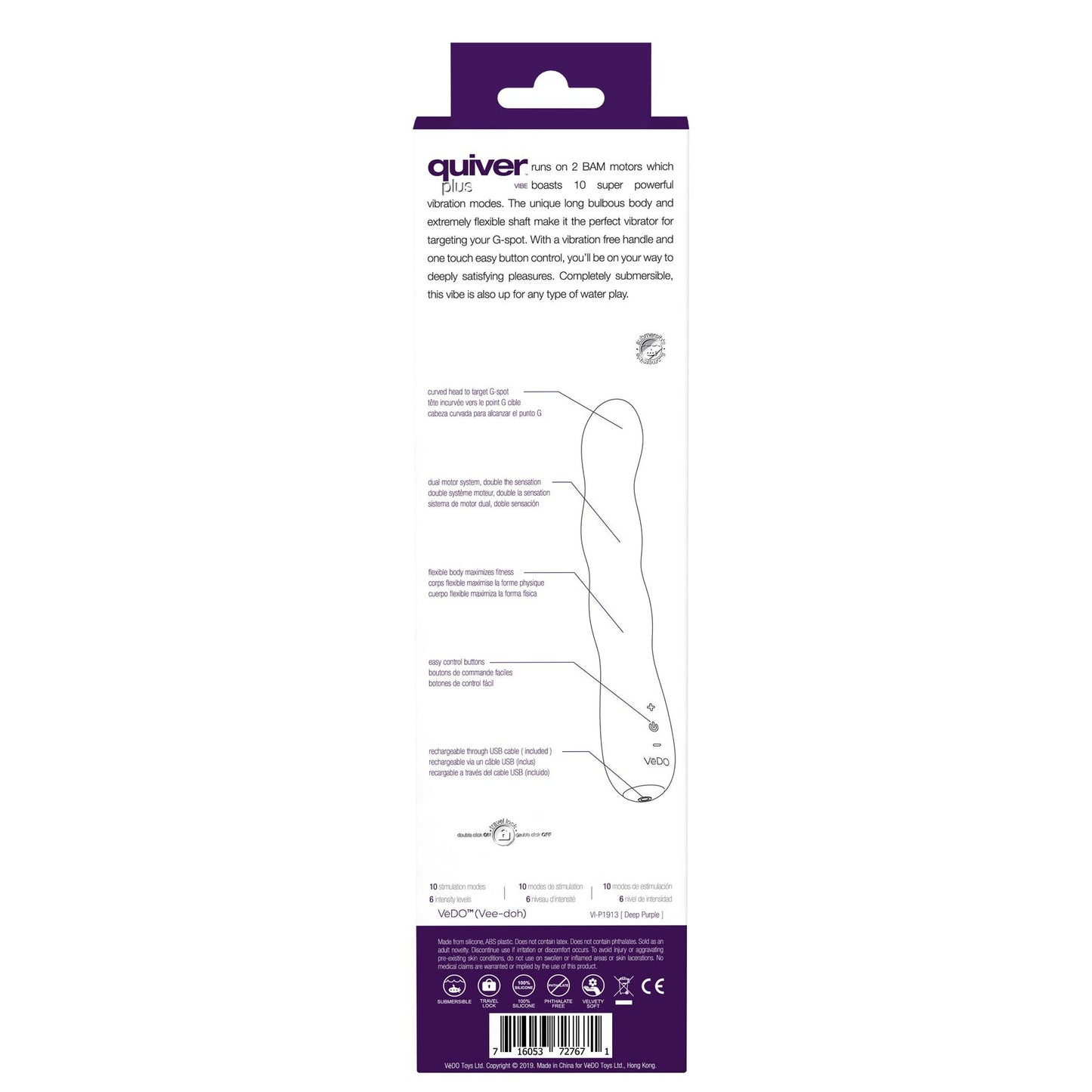 Quiver Plus Rechargeable Vibe - Purple