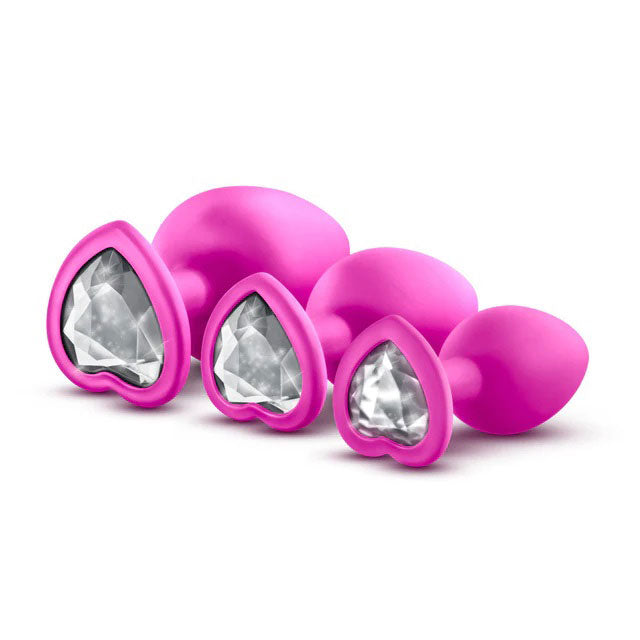 Luxe - Bling Plugs Training Kit - Pink with White Gems