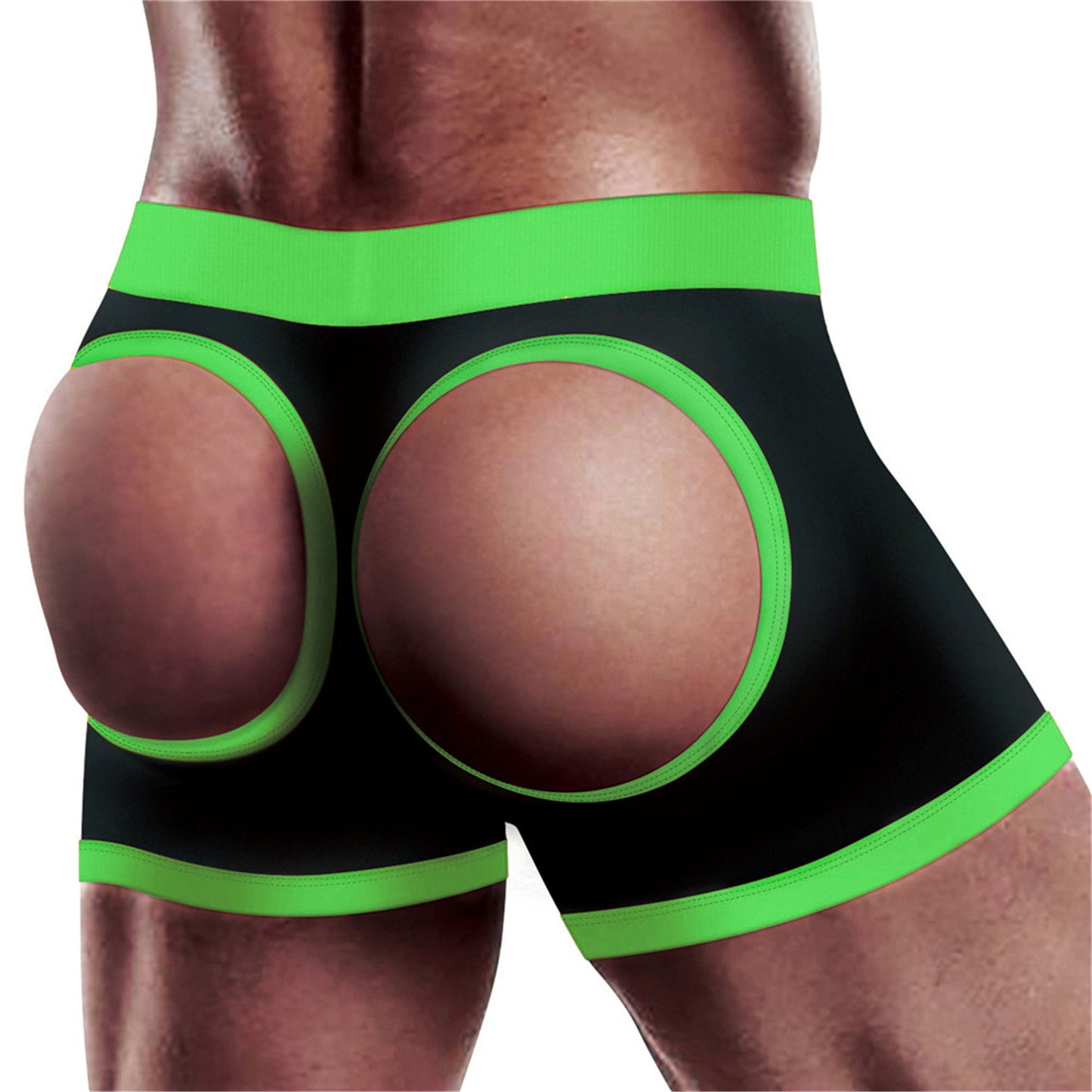Strap on Boxer Shorts- Blk/grn M/l
