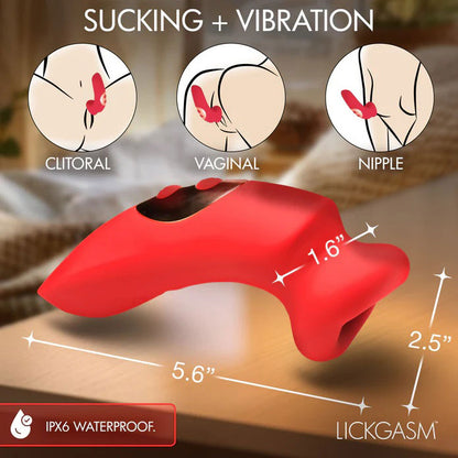 Plump Kiss Sucking and Vibrating Clitoral Stimulator - Red