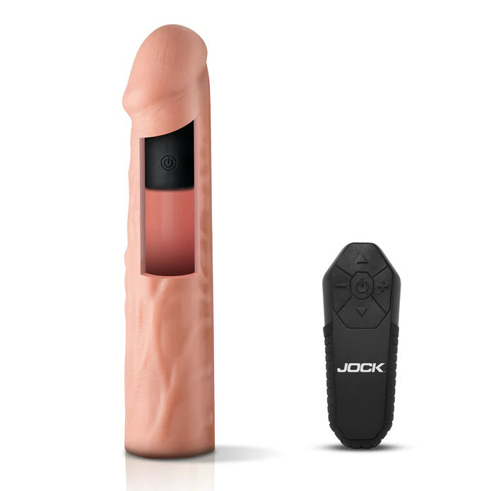 Jock Vibrating Penis Extension with Remote - Light CN1019-LIGHT