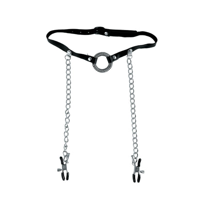 Fetish Fantasy Series Limited Edition O-Ring Gag and Nipple Clamps - Black