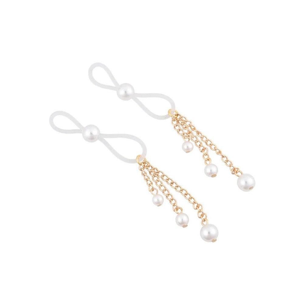 Pearl Nipple Ties - Gold/white