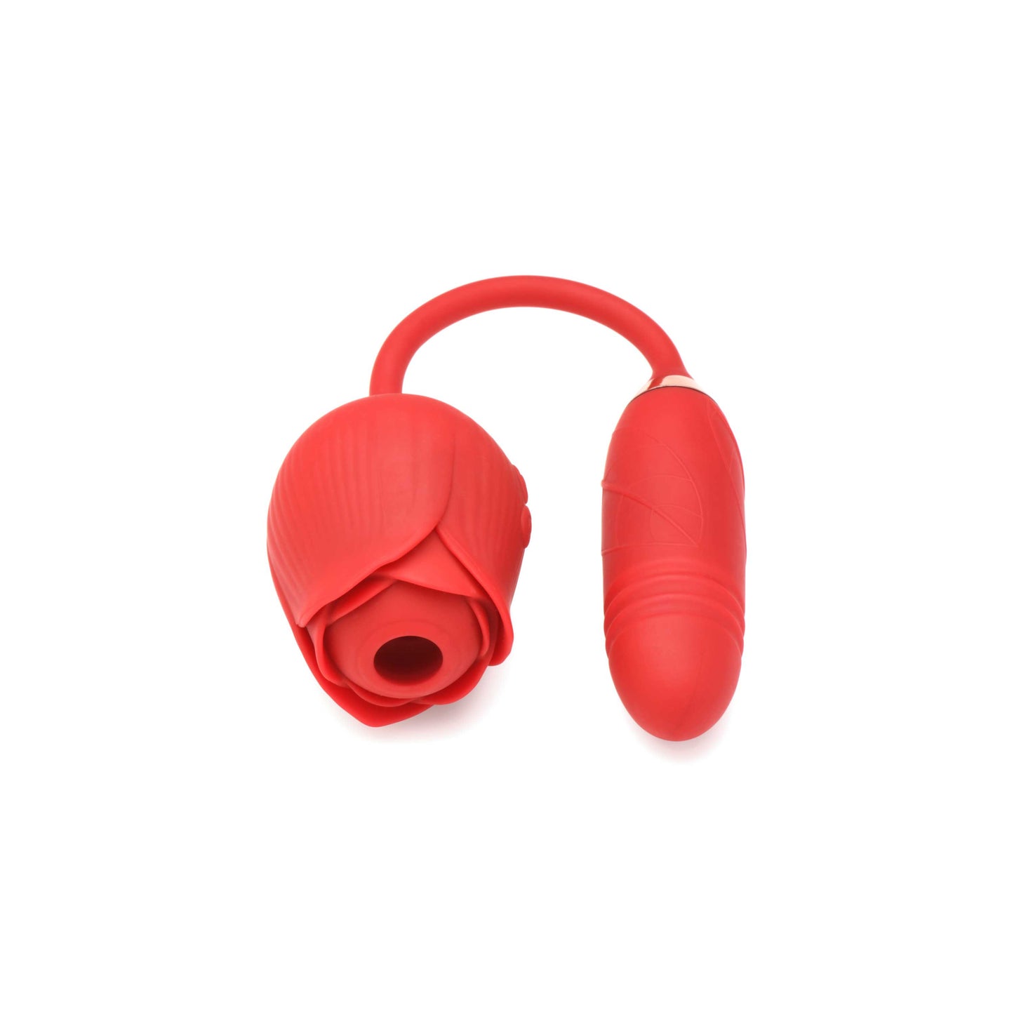 Bloomgasm Romping Rose Suction and Thrusting  Vibrator - Red