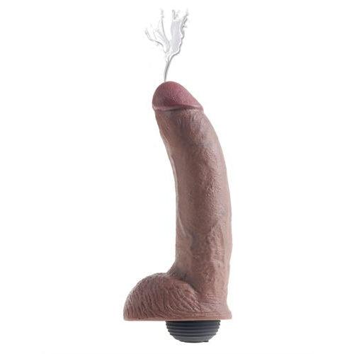 King Cock 9 Inch Squirting Cock With Balls - Brown PD5603-29