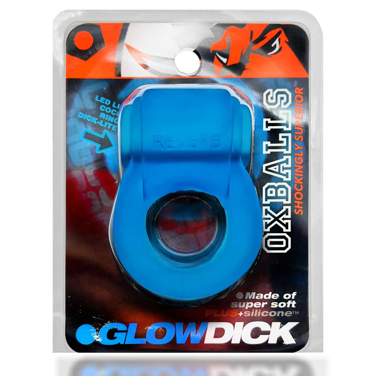 Glowdick Cockring With Led - Blue Ice