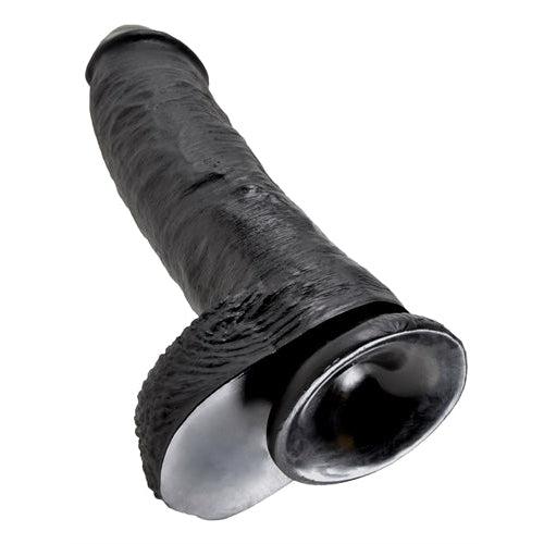 King Cock 10-Inch Cock With Balls - Black