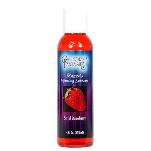 Razzels Warming Lubricant - Sinful Strawberry - 4 Oz. Bottle