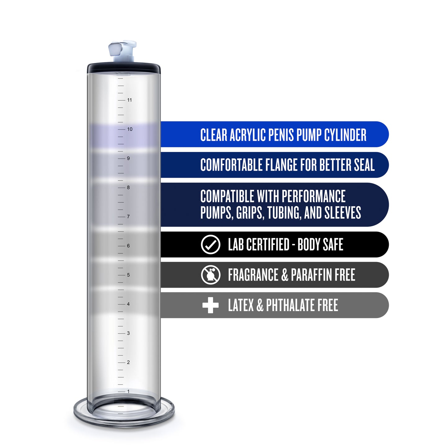 Performance - 12 Inch X 2 Inch Penis Pump Cylinder - Clear